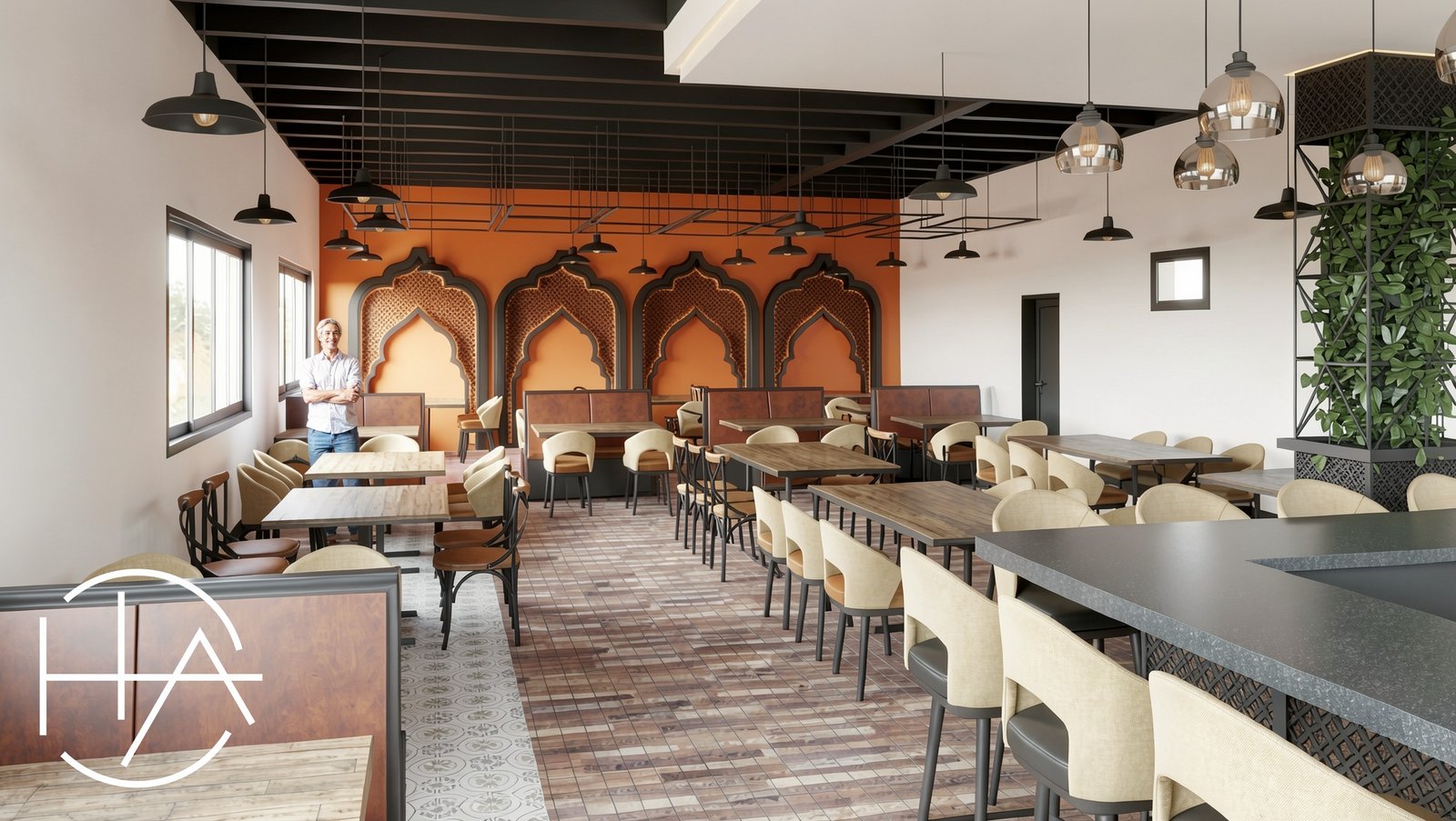 Ambrosia Zaika — Function Hall & Restaurant — Function hall + restaurant drawing / rendering, 116 Elm St, North Attleborough, MA