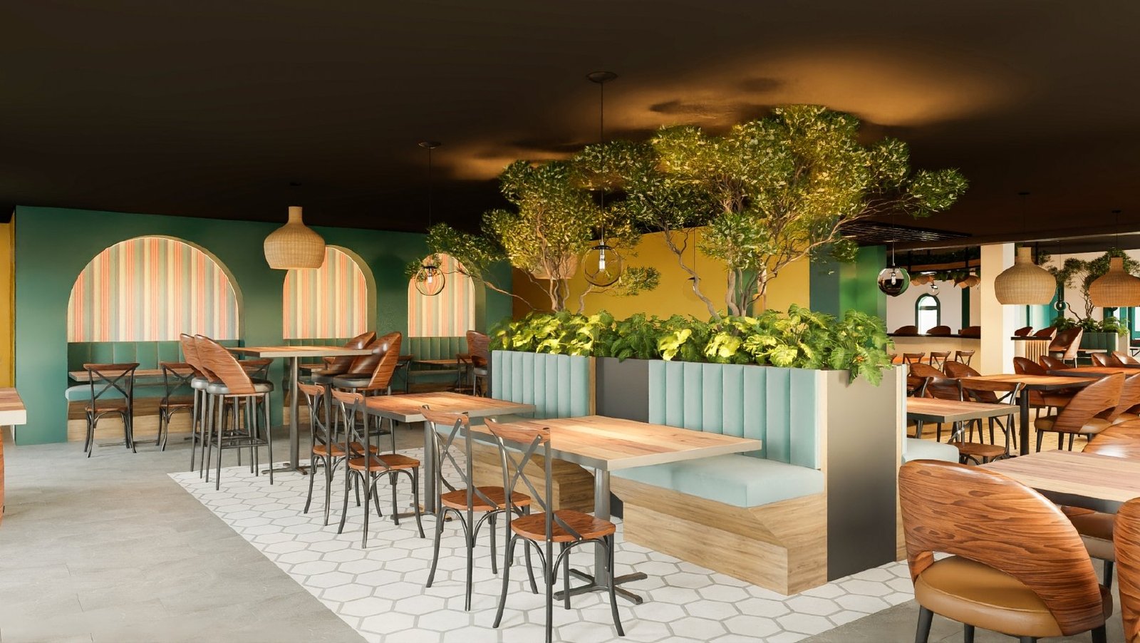 HONEST — Restaurant Interior — Restaurant interior drawing / rendering, Massachusetts